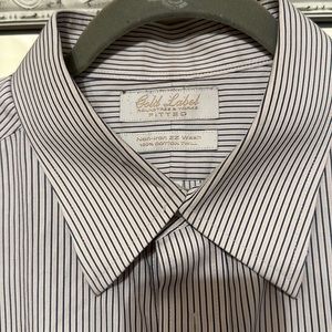 Gold label twill dress shirt. 17.5 x 35.
